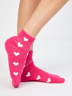 Носки с принтом сердечками гольфы