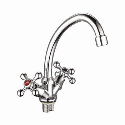 смеситель кухня LEDEME крест гайка керамика (цинк)  L4908