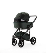 Детская универсальная коляска Adamex NOLA Natura FOREST-12 (2в1) - Темно-зелная ткань, Темно-зеленая экокожи