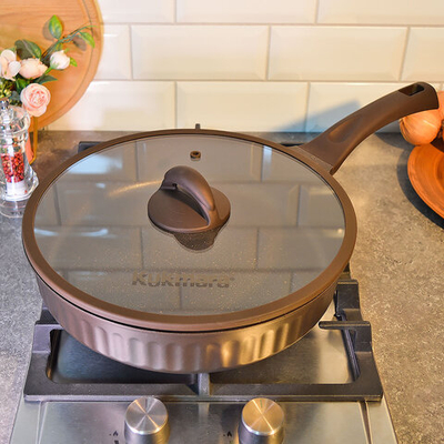 Сковорода 28см Mokko Stella, а/пр литая со стеклянной крышкой