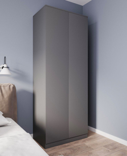 МОРИ МШ 800 Шкаф с 2 дв. (ш802*г478*в2100мм), ЛДСП графит