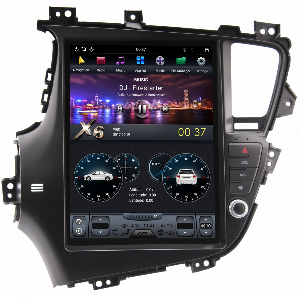 Магнитола для KIA Optima 3 2011-2013 TF - Carmedia ZF-1232-Q6 вертикальный экран в стиле "Тесла" на Android 11, 8Гб+128Гб, CarPlay, 4G SIM-слот