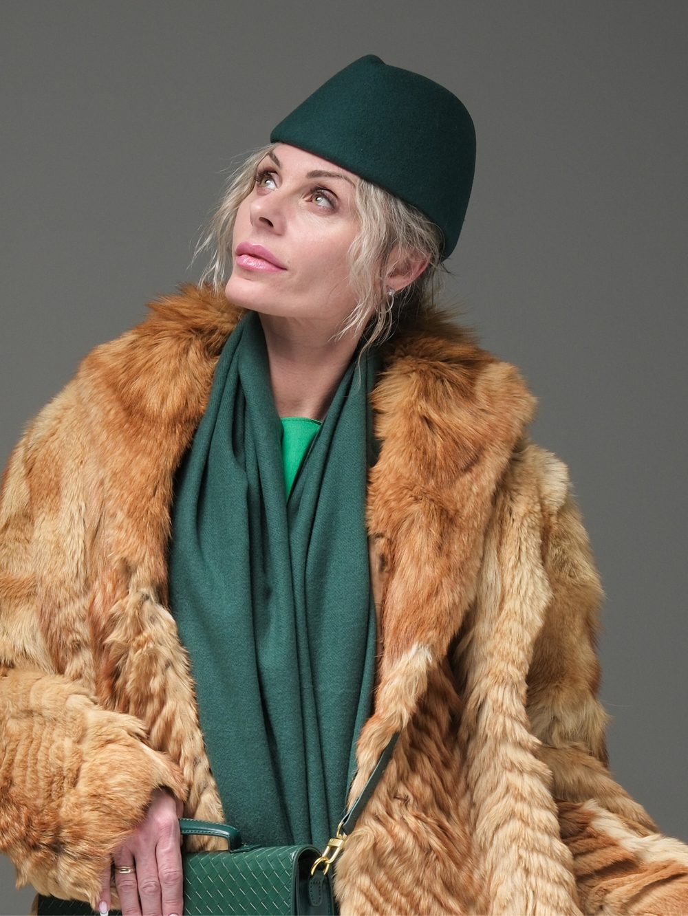 Палантин / кашемир /изумруд