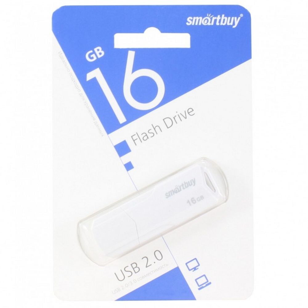 USB карта памяти 16ГБ Smart Buy Clue (белый)