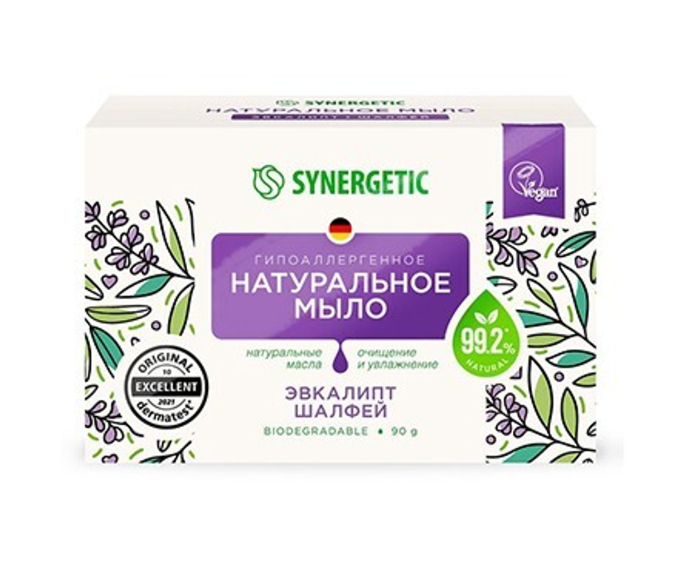 Synergetic Натур/ туалетное мыло эвкалипт и шалфей 90 гр.*6*24