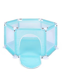 Манеж детский шестигранный (113*130*65) цвет бирюзовый (М8-4)