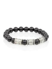 Браслет из натурального чёрного кварца с рунами Кеназ, Перт, Манназ - Самореализация