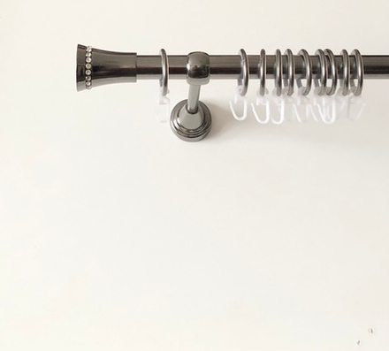 Карниз для штор "Кронос" d19 мм однорядный, цвет черный никель