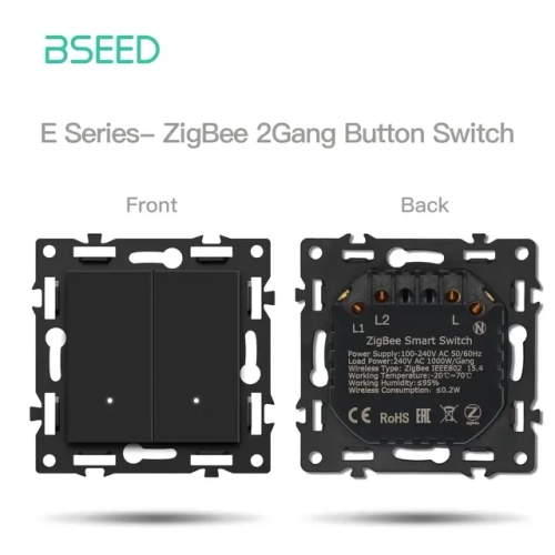 Bseed M1-24-21 Двухклавишный умный выключатель ZigBee