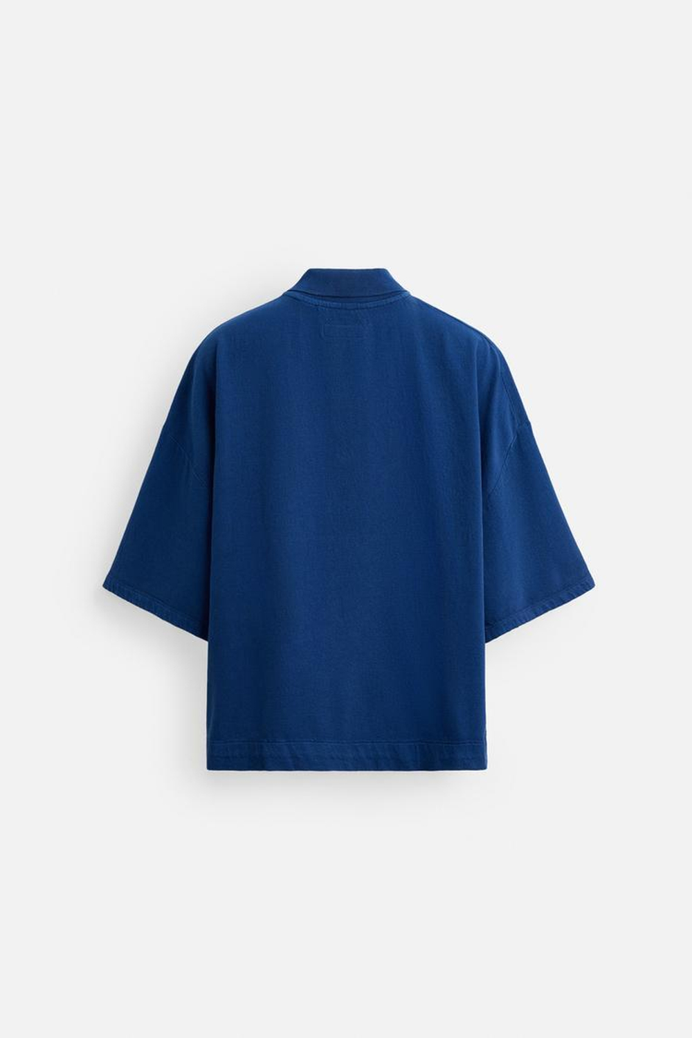 ZARA ПОЛО С ВЫШИТЫМ ТЕКСТОМ, СИНИЙ