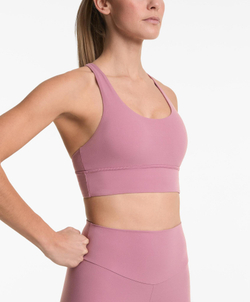 Oysho Спортивный бюстгальтер с бретелями на спине, светло-баклажановый