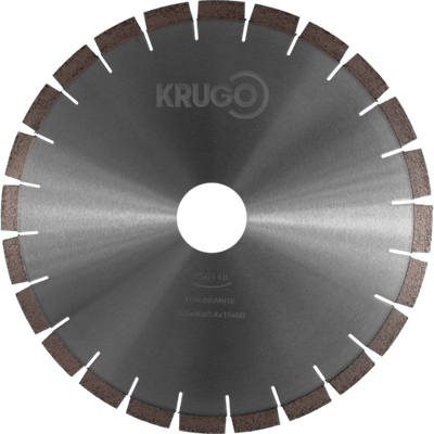 Диск алмазный сегментный по граниту, бесшумный KRUGO 350x40x3,4x60x15mm, BSG14B