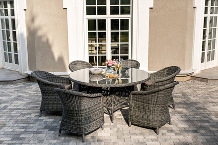 "Эспрессо–150 R" обеденная группа плетеная, цвет графит