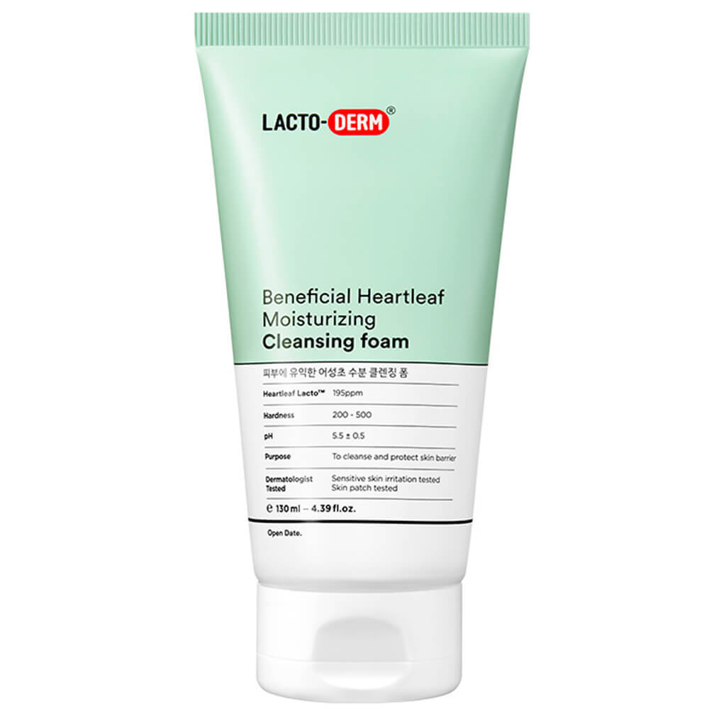 Пенка для умывания с пробиотиками и хауттюйнией Lactoderm beneficial heartleaf moisturizing cleansing foam, 130мл