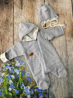 Комплект на выписку 6-ти предметный "Р-Р" (одеяло, комбинез, слип, шапочка, пояс, чепчик)  (Цвет: Хаки)