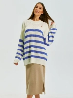 Джемпер оверсайз вязаный с длинным рукавом