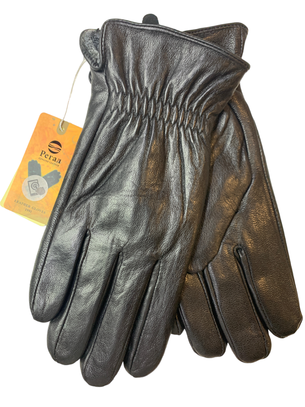 Регал.Кожа теленка.СЕНСОРНЫЕ. Подклад плюш-флис.Перчатки.Мужские.10 шт в упаковке.