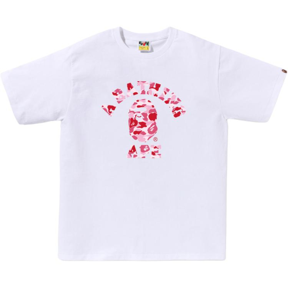 A Bathing Ape Abc Camo Ape Face Tee белый розовый