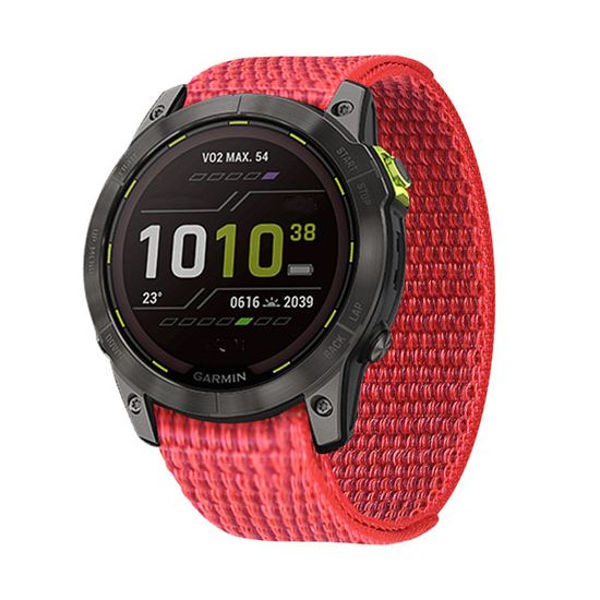 Нейлоновый ремешок NylonFit 22 мм для Garmin Fenix 7, Fenix 6, Fenix 5, Fenix 5 plus, Quatix 5, MARQ, Forerunner 935 / 945, instinct, instinct 2, Epix Gen 2 (Красный)