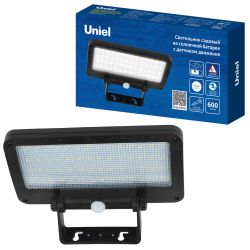 USL-F-562-PT060 SENSOR N1 Садовый светильник на солнечной батарее. с датчиком движения. 6Вт. Белый свет 4000K. Корпус черный. TM Uniel
