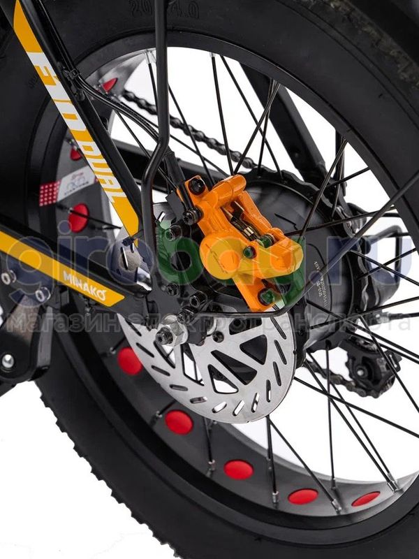 Электровелосипед Minako F10 Pro Dual 48V/20Ah (полный привод) 2025 года - Желтый обод
