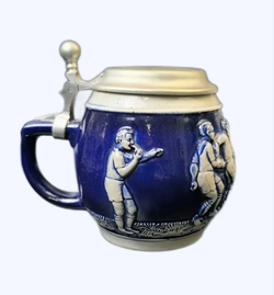 Кружка пивная " Футбол" (керамика с оловянной крышкой) Германия