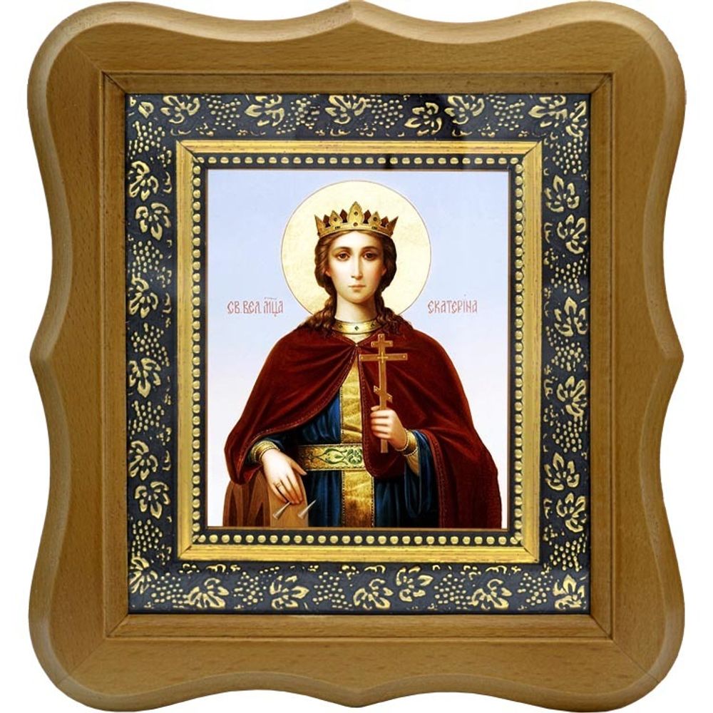 Екатерина Александрийская Святая великомученица. Икона на холсте.