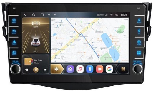 Магнитола для Toyota RAV4 30 2005-2012, Vanguard - Carmedia OL-9688 (кнопки и крутилки), Android 12, TS10, CarPlay, 4G SIM-слот