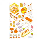 Румбокс, наклейки для творчества - антистресс блокнот, 140*195 мм, "Медвежата", розовый, MINI, 3D стикеры, 20 комнат, в комплекте пинцет, пакет с европодвесом