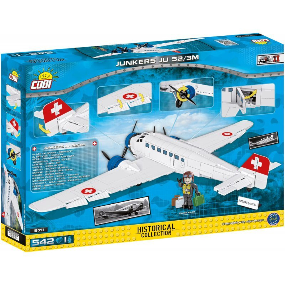 Историческая коллекция COBI WWII - самолет Junkers JU 52 / 3M 5711