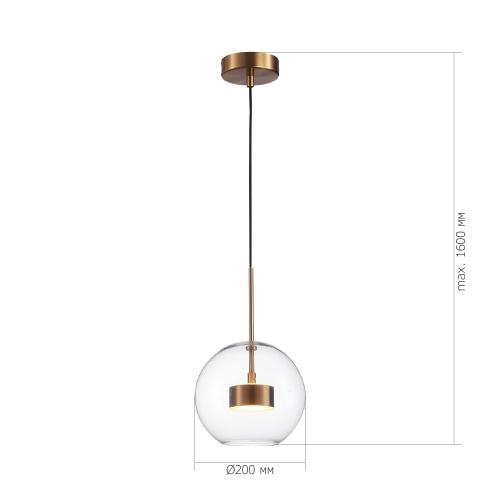 SL1133.233.01 Светильник подвесной ST-Luce Латунь/Прозрачный LED 1*14W 3000K BOPONE