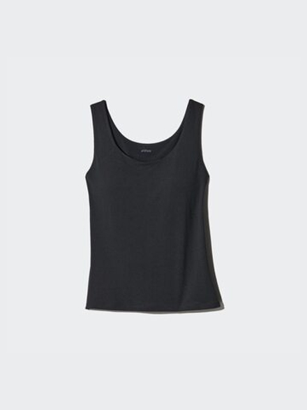 UNIQLO ТОП-БЮСТГАЛЬТЕР БЕЗ РУКАВОВ AIRISM, ЧЕРНЫЙ