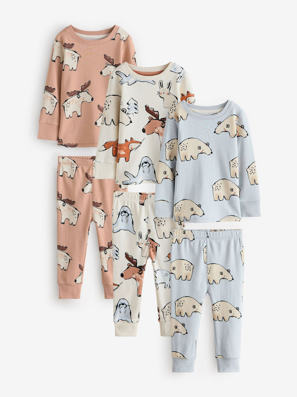 Пижама для мальчика Next B33-882, 3 шт., Бежевый, Голубой