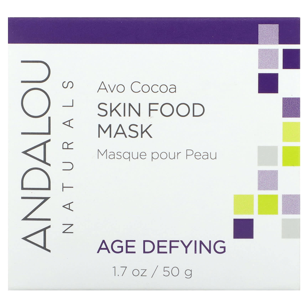 Andalou Naturals, Skin Food, маска с авокадо и какао против старения, 50 г (1,7 унции)