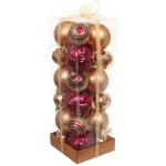 Набор шаров «Winter miracle» 7 см + 5 см (24 предмета), Рубин/Шампань