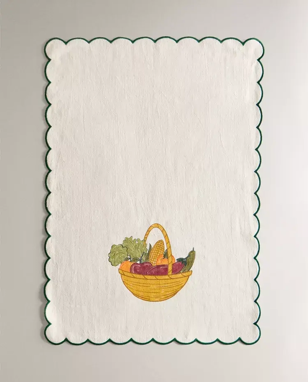 ZARA HOME ХЛОПКОВОЕ ПОЛОТЕНЦЕ С ПРИНТОМ, ЗЕЛЕНЫЙ