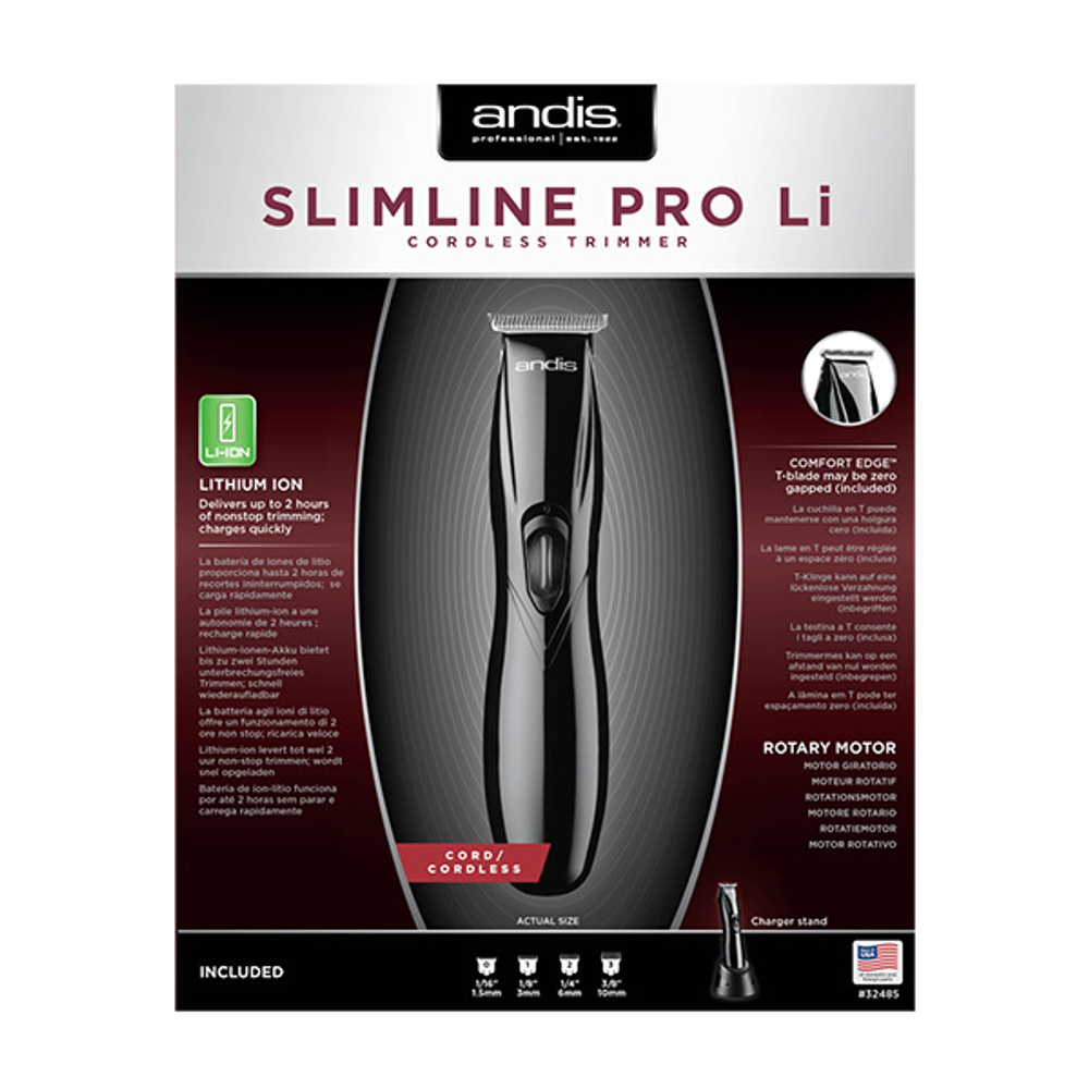 Триммер для окантовки с Т-образным ножом аккумуляторно-сетевой Andis Slim Line Pro D-8 Black