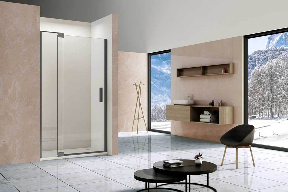 Душевая дверь Extra VDP-1E8090CLGM, 800/900, вороненая сталь, стекло прозрачное