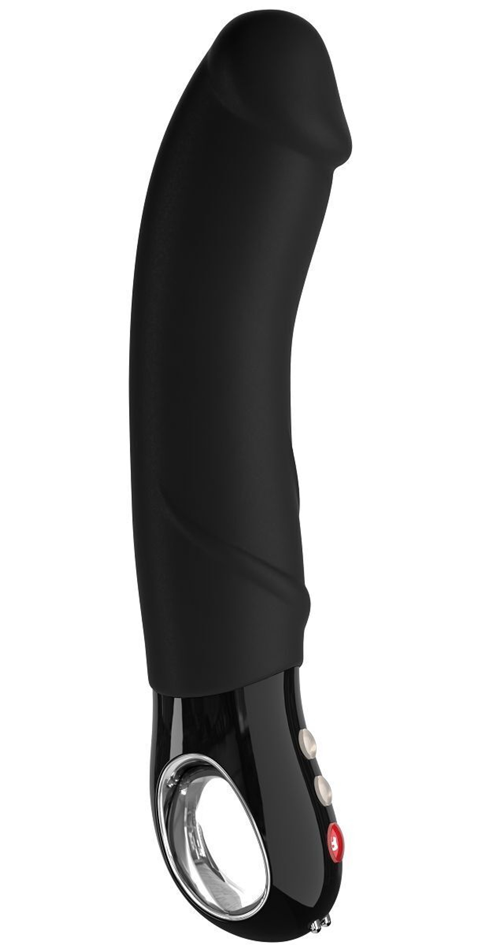 Чёрный вибратор Big Boss Black Line - 23,5 см. (Цвет: черный)