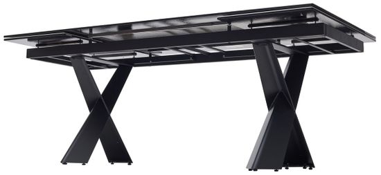 Стол ORISTANO 200 MARBLES KL-99 Белый мрамор матовый, итальянская керамика/ черный каркас