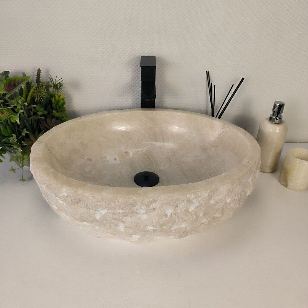 Каменная раковина из оникса Erozy White EO-04273 (53*43*16) 0213 из натурального камня