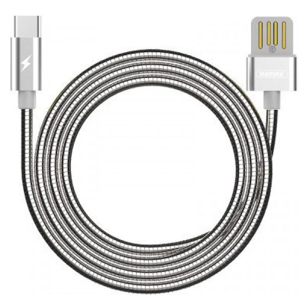 Кабель USB - Type-C Remax RC-080a (оплетка металл) Серебро