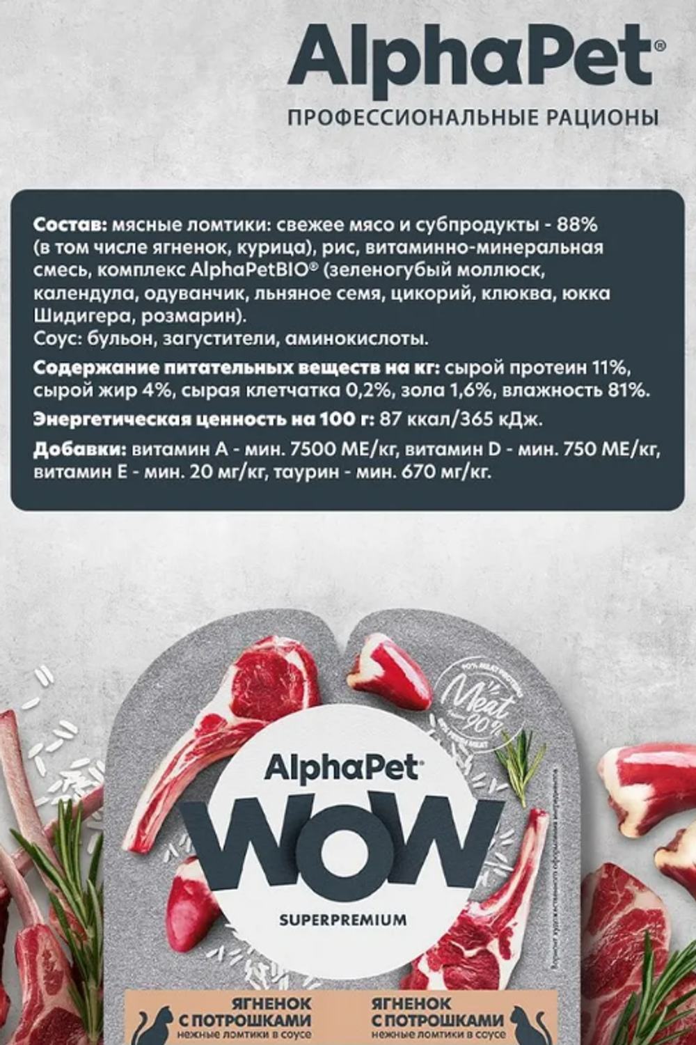 Влажный полнорационный корм для кошек AlphaPet WOW (АльфаПет) индейка ломтики в соусе для стерилизованных кошек, 80гр. В комплекте 15 шт