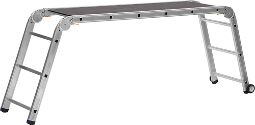 Профессиональные рабочие подмости СИБИН, алюминиевые,3х6х3 ступени, складные с колесами и съемной площадкой ПРП-36