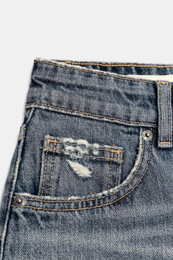 ZARA КОРОТКИЕ ДЖИНСОВЫЕ ШОРТЫ TRF С ВЫСОКОЙ ПОСАДКОЙ, СИНИЙ