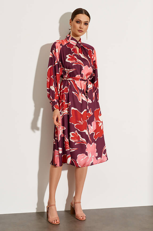 51425 Платье женское (бордовый принт)