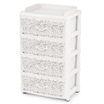 Комод 4-х секционный "Аура" широкий (белый)