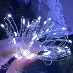 ULD-S0500-050-SCB-2AA WHITE IP20 DEW Гирлянда светодиодная на батарейках 2AA не в-к. Роса. 5м. 50 светодиодов. Белый свет. Провод медный. TM Uniel