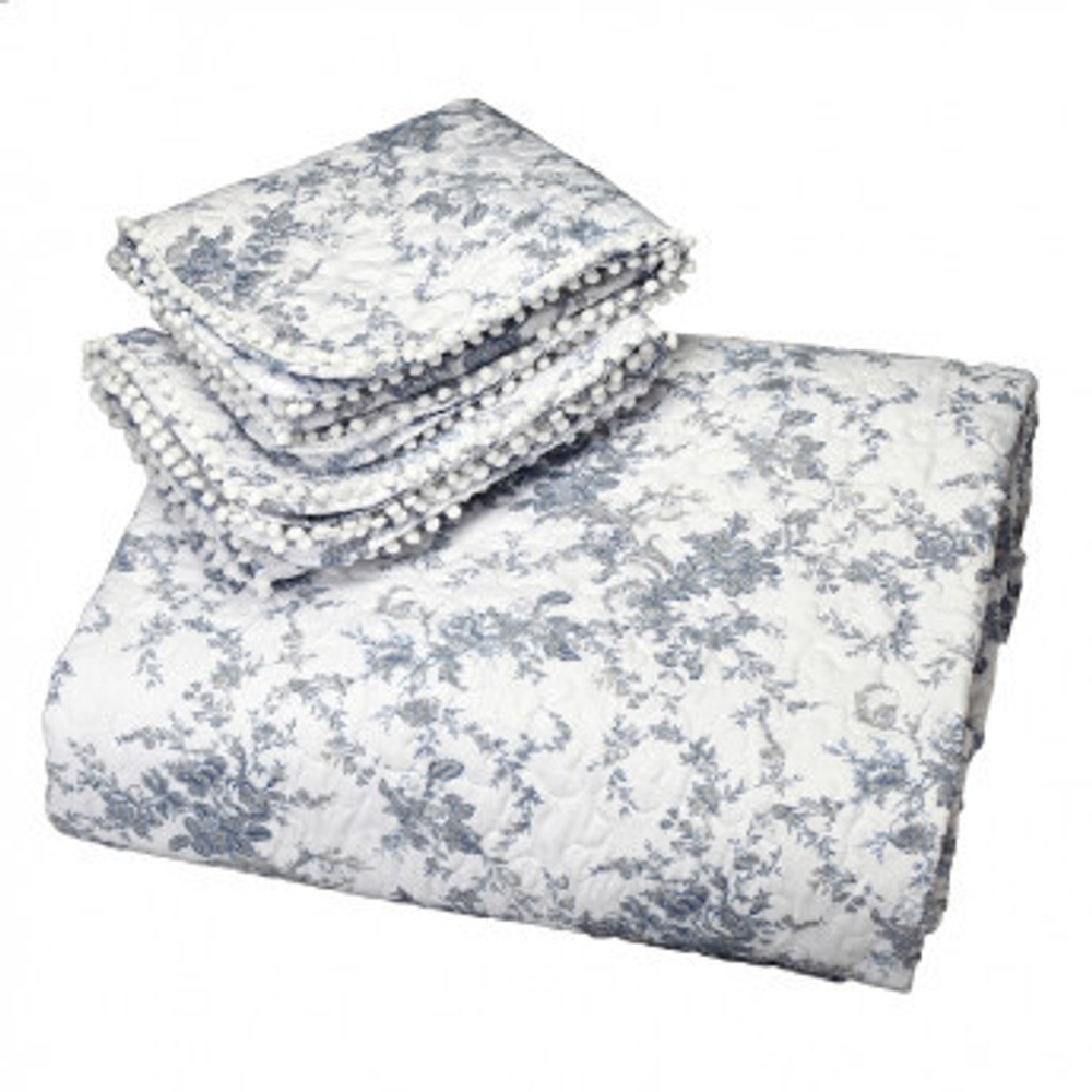 Покрывало 260х260 и 2 наволочки GF Ferrari Адзурра Avio синий