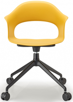 Кресло офисное пластиковое Scab Design Lady B, черный, горчичный